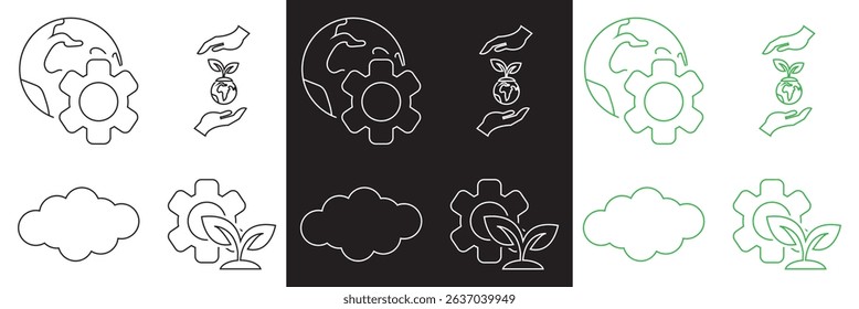 Environment icon . Vector for websites, mobile interfaces, presentations, banner, visual branding etc. Vector illustration. isolated on white and black background. EPS 10