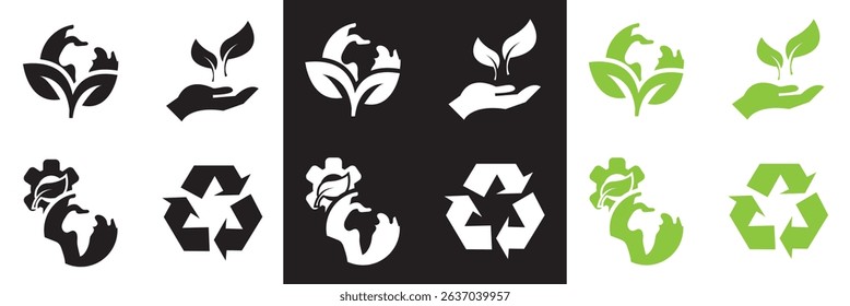 Environment icon . Vector for websites, mobile interfaces, presentations, banner, visual branding etc. Vector illustration. isolated on white and black background. EPS 10