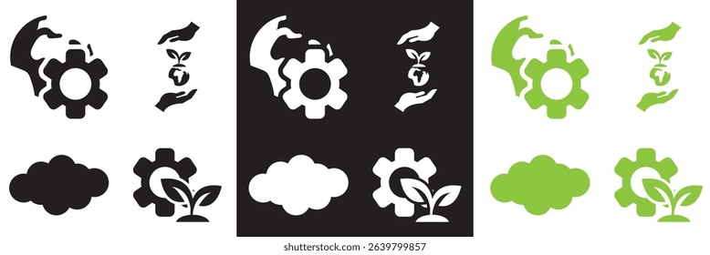 Environment icon . Vector for websites, mobile interfaces, presentations, banner, visual branding etc. Vector illustration. isolated on white and black background. EPS 10