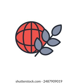 environment icon. vector.Editable stroke.linear style sign for use web design,logo.Symbol illustration.