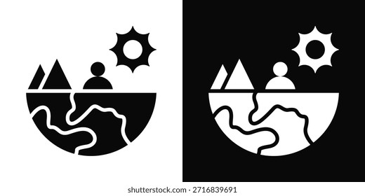 Environment Icon White And Black Background Style