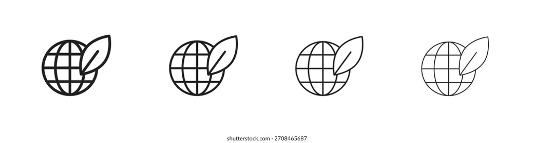 Environment icons in black simple line elements.