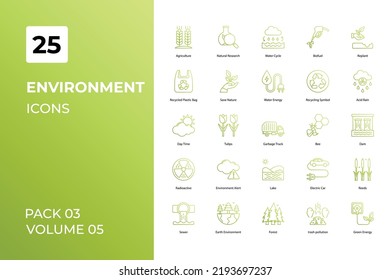 Environment icons collection. Set contains such Icons as apple, clean, conservation, earth, more 