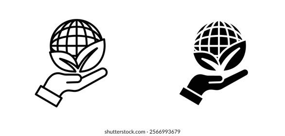 Environment icons in outline and fill. vector illustration for ui.