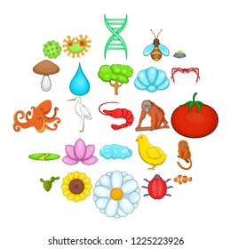 Environment icons set. Cartoon set of 25 environment vector icons for web isolated on white background