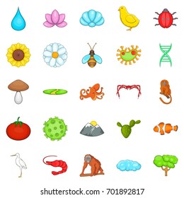 Environment icons set. Cartoon set of 25 environment vector icons for web isolated on white background