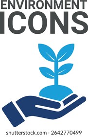Environment icons, Icons Set of Green Eco-Friendly and Symbols for Sustainability and Environmental Awareness