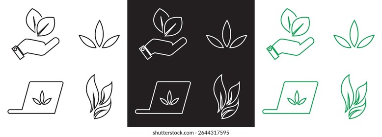 Environment icons set. icon for plants, insects, animals, and more.  Vector illustration. EPS 10