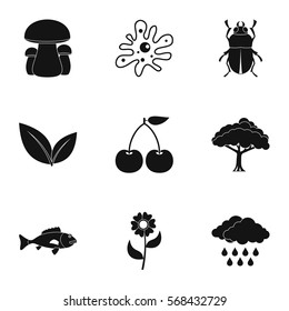 Environment icons set. Simple illustration of 9 environment vector icons for web