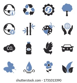 Environment Icons. Two Tone Flat Design. Vector Illustration.