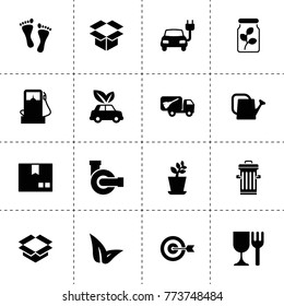 Environment icons. vector collection filled environment icons. includes symbols such as plant, watering can, water pump, gas station. use for web, mobile and ui design.