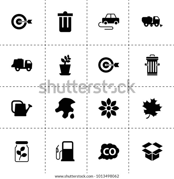 Environment icons. vector\
collection filled environment icons. includes symbols such as\
plant, flower, watering can, target, co gas. use for web, mobile\
and ui design.