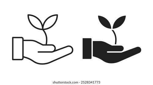 Environment icons. Vector set in filled and line style.