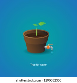Environment illustration concept tree and water