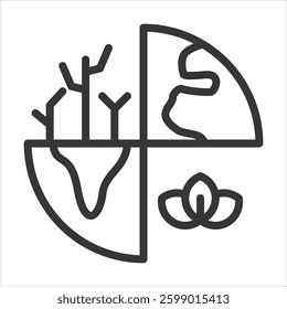 Environment Impact Outline Icon Vector Illustration