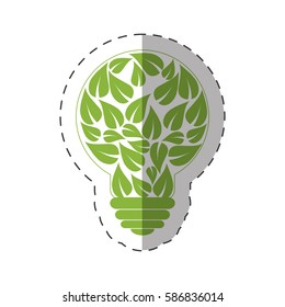 environment leaves shape bulb natural vector illustration eps 10