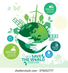 Environment Lets Save World Together Stock Vector (Royalty Free ...