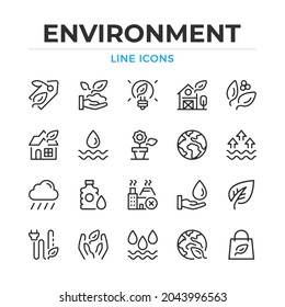 Environment line icons set. Modern outline elements, graphic design concepts, simple symbols collection. Vector line icons