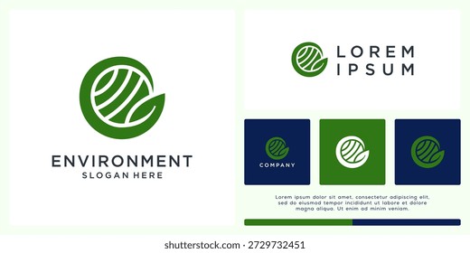 Environment logo design abstract leaf earth.