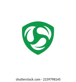 environment logo design. Vector illustration of leaf and shield. modern logo design vector icon template
