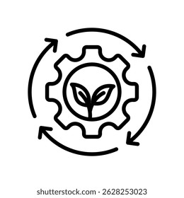 Environment Management Vector Lineal Icon On White Background.