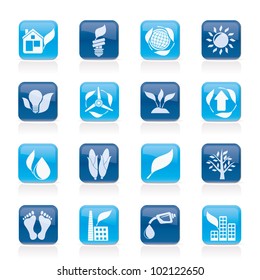 environment and nature icons - vector icon set