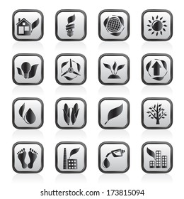 environment and nature icons - vector icon set