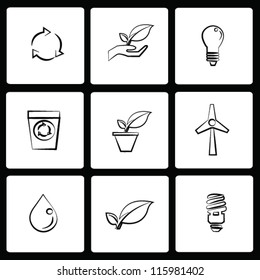 Environment and nature power,icon set,Vector