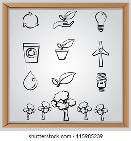 Environment and nature power,icon set,Vector
