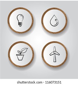 Environment and nature power,icon set,Vector