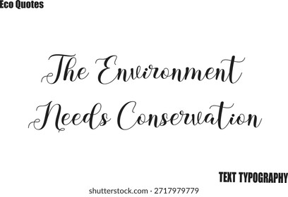 Die Umwelt braucht Umweltschutz Öko-Zitat Typografie Vektordesign