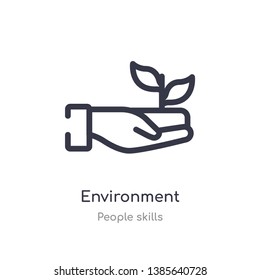 environment outline icon. isolated line vector illustration from people skills collection. editable thin stroke environment icon on white background