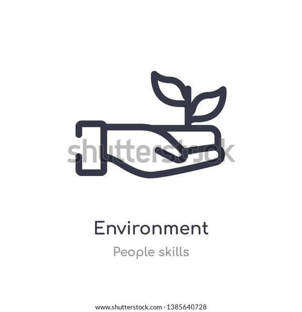 environment outline icon. isolated line vector\
illustration from people skills collection. editable thin stroke\
environment icon on white\
background