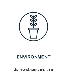 Environment outline icon. Thin line style from icons collection. Pixel perfect simple element environment icon for web design, apps, software, print usage.