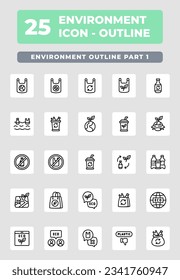 Environment outline style icon design