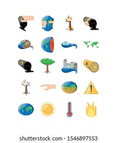 environment and planet icon set pack, High Quality variety symbols Vector illustration