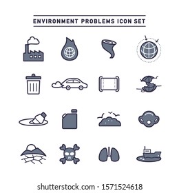 ENVIRONMENT PROBLEMS LINE ICON SET