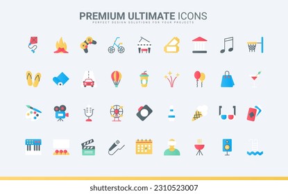 Environment protection and eco startup technology, recycle plant, research with microscope, global warming and urbanization. Green energy and ecology trendy flat icons set vector illustration