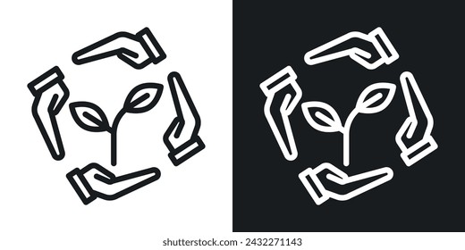 Environment Protection Icon Designed in a Line Style on White background.