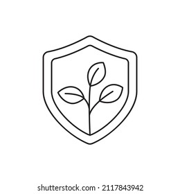 Environment protection icon. Ecology Shield icon line style icon, style isolated on white background