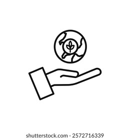 Environment protection icon flat line symbol set.