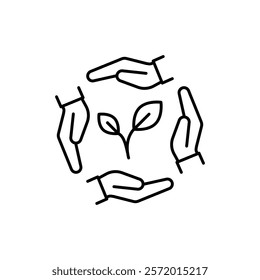 Environment protection icon in liner stroke style