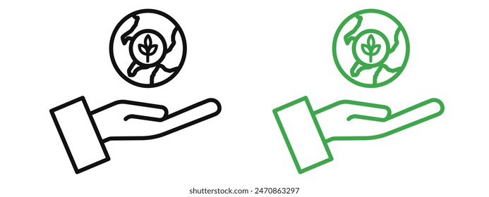 Symbol für Umweltschutz im ausgefüllten Stil markieren