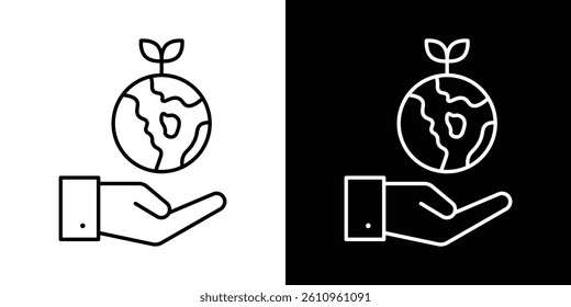 Environment protection icon Vector isolated outline drawing.