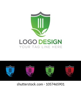 Environment Protection Logo with shield  Design Template Vector EPS File