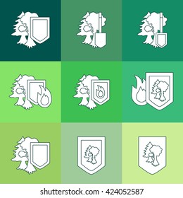 Environment Protection Stickers Set. Ecology and nature protection icon. Vector