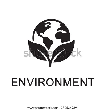 Environment protection symbol with globe and green leaves environment sustainability protection conservation friendly earthday sustainable environmental botanical awareness climatechange