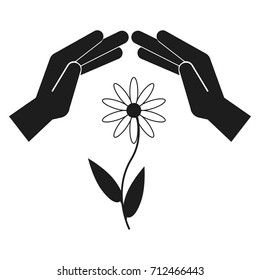 Environment protection Vector black icon on white background.