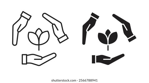 Environment protection vector line icon illustration