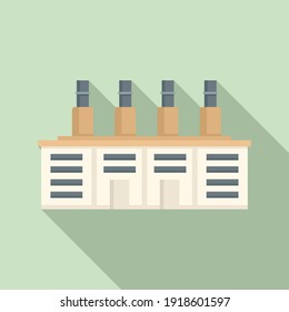 Icono de fábrica de reciclaje de entorno. Ilustración plana del icono del vector de la fábrica de reciclaje del entorno para el diseño web